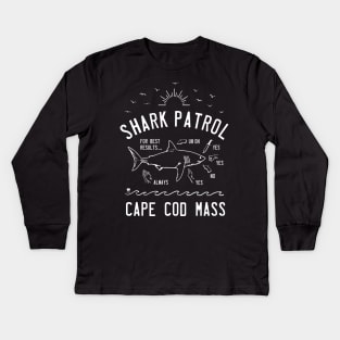 Beach Shark Patrol - Cape Cod Mass Massachusetts - White Kids Long Sleeve T-Shirt